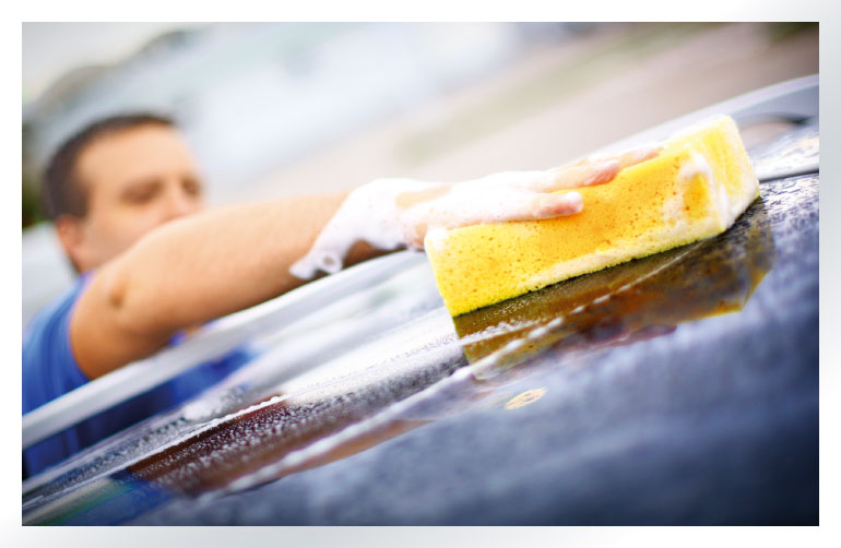 Man Washing Car Roof